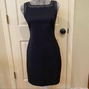 Vintage Laundry by Shelli Segal Navy Sheath Dress with mesh detail
